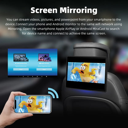 TeslyTech™ 10.1&quot; Android 12 Rear Seat Entertainment  Monitor