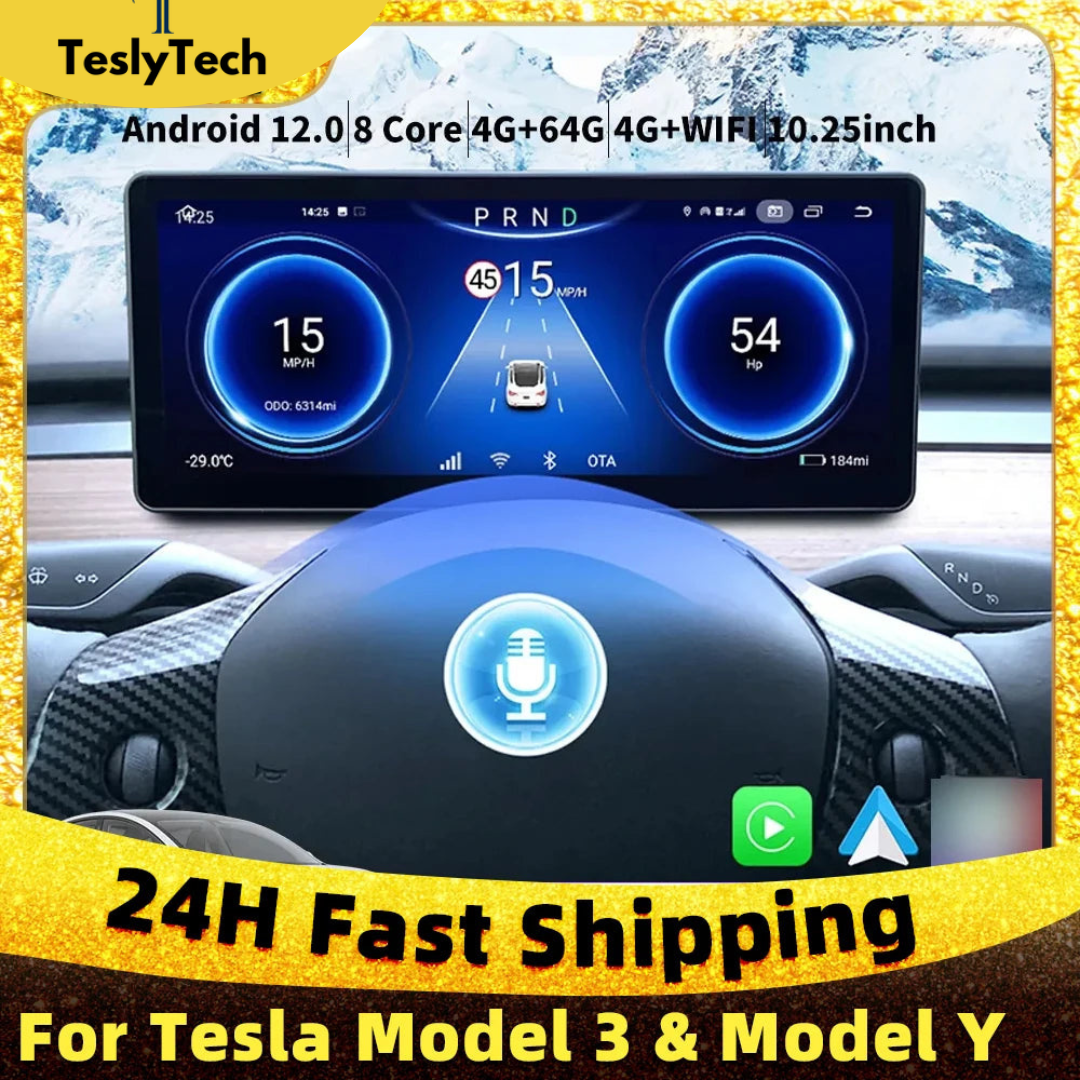 TeslyTech™ 10.25&quot; Dashboard Screen for Tesla Model 3/Y