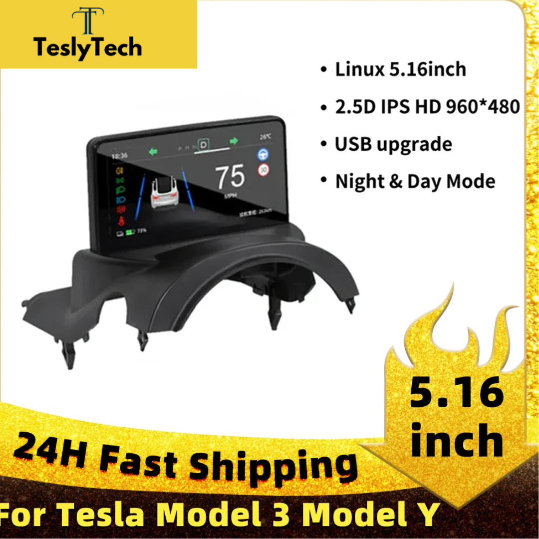 TeslyTech™ 5.16&quot; Dash Screen Display for Model Y/3