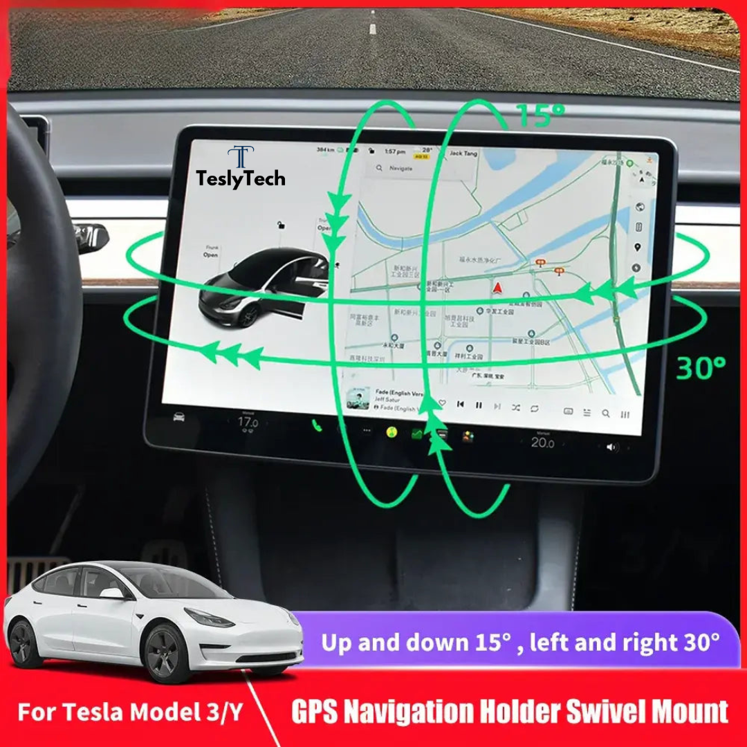 TeslyTech™ Screen Rotation Bracket for Tesla Model 3/Y – GPS &amp; Navigation Holder